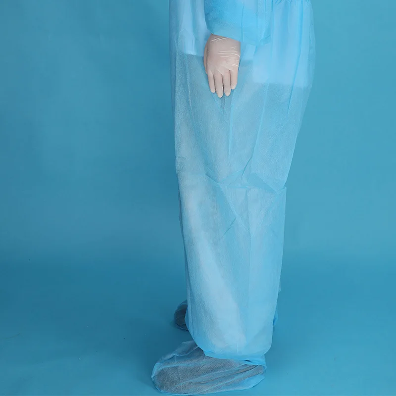 microporous waterproof impervious disposable chemical protective antistatic coverall hazmat suit blue