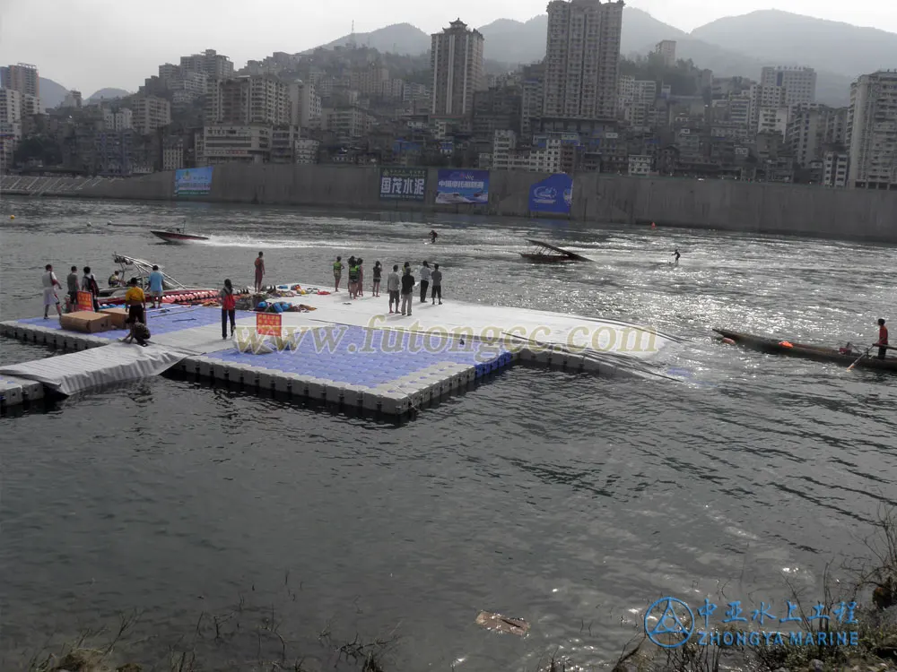 Plastic Floating Jetty modular floating pontoon dock bridge walking platform