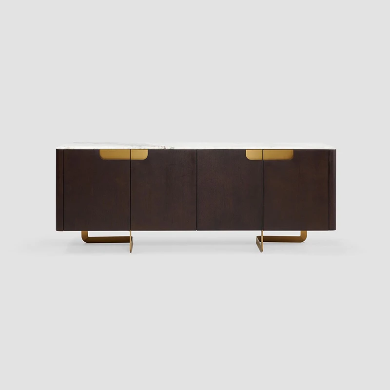 Итальянский столовый шкаф для ресторана современный простой легкий роскошный хранения с металлической краской