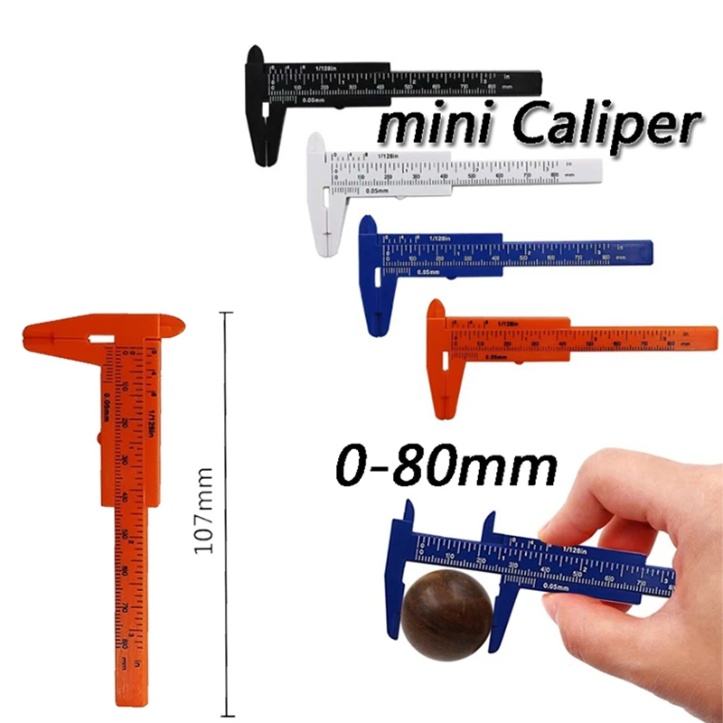 0-80mm Plastic Vernier Caliper Woodworking Plumbing Model Making 80mm Vernier Caliper Aperture Depth Diameter Gauge Measure Tool