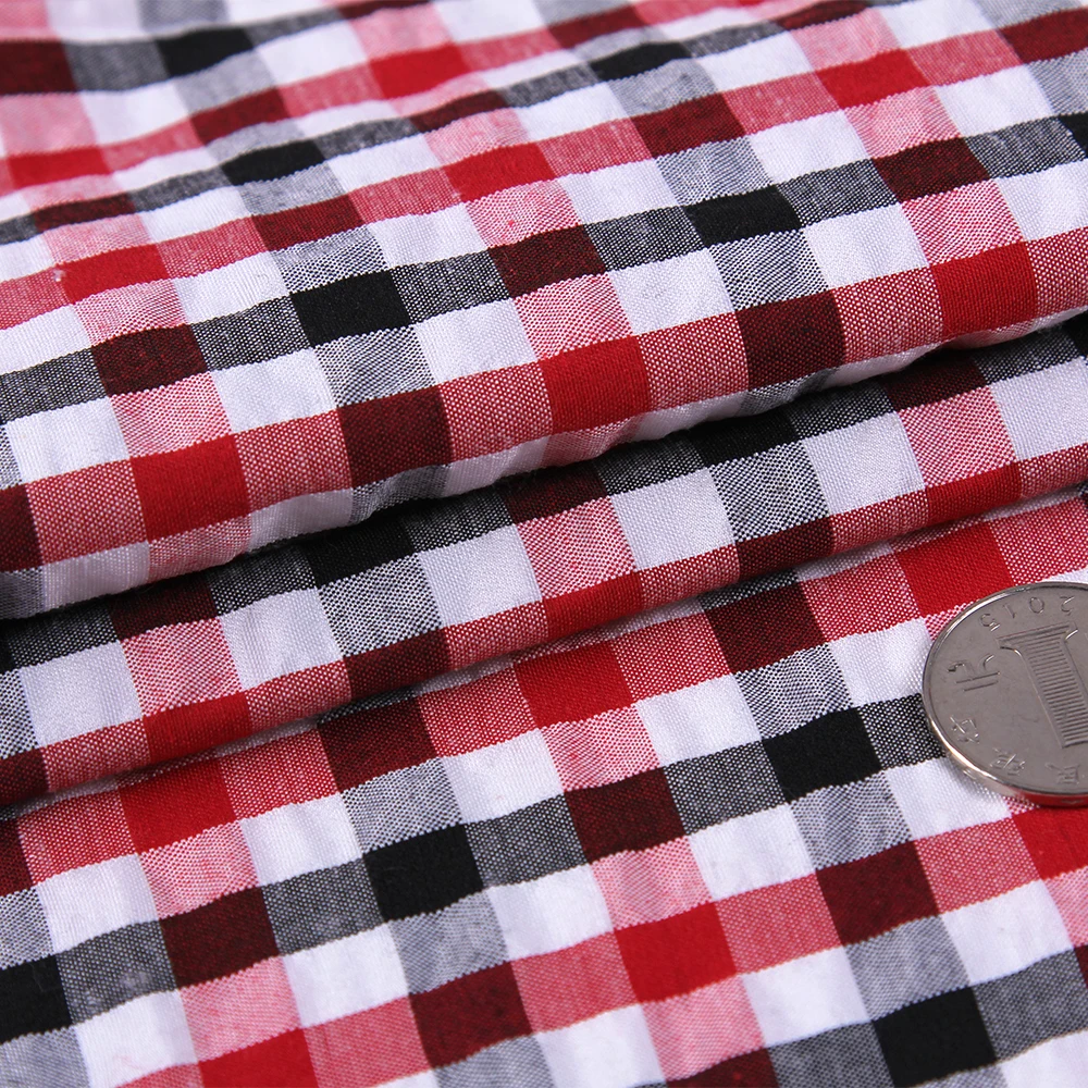 Клетчатая ткань CVC bubble, подкладка рубашки из окрашенной пряжи