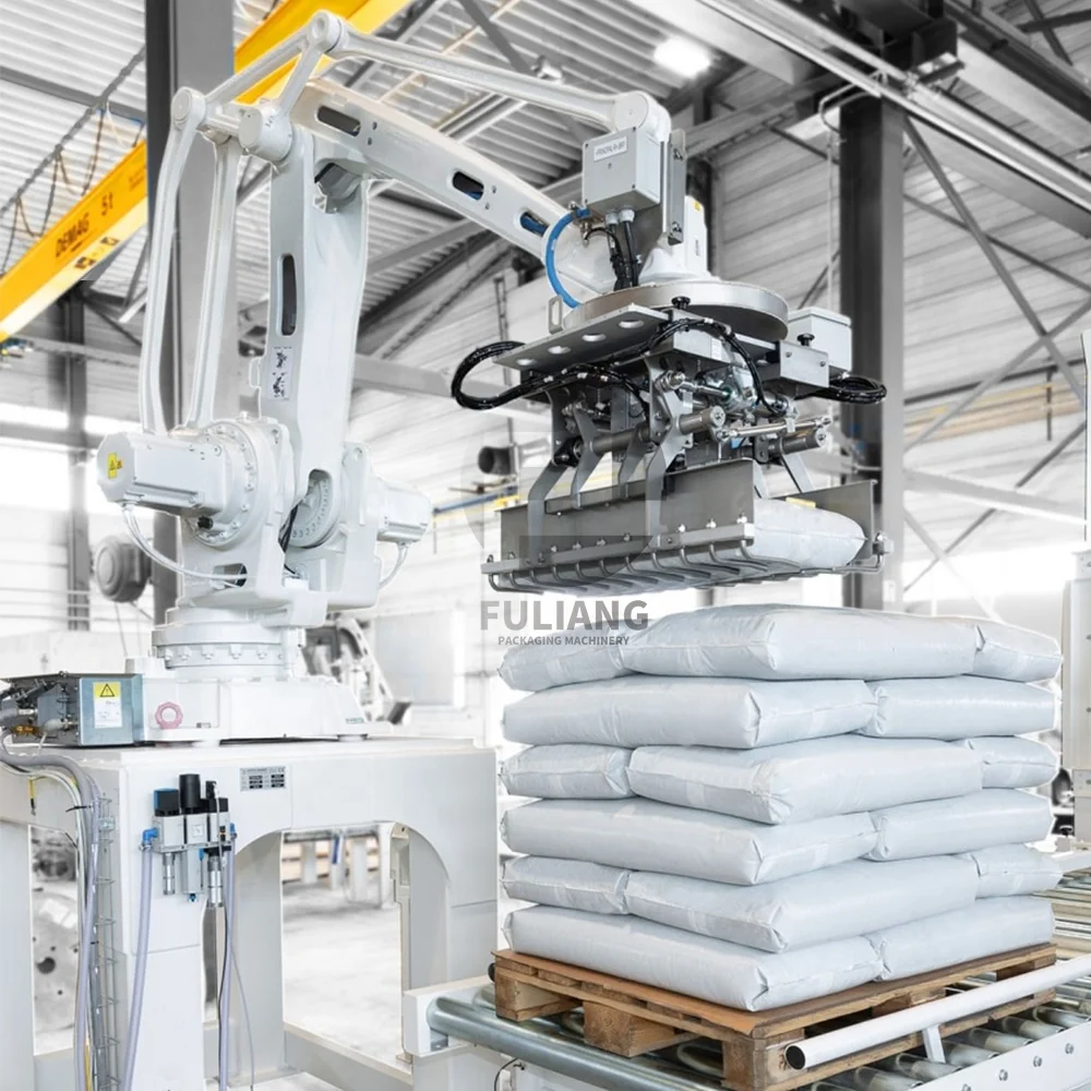 Fully automatic robot palletizing machine plastic bottle bag carton box robotic palletizer