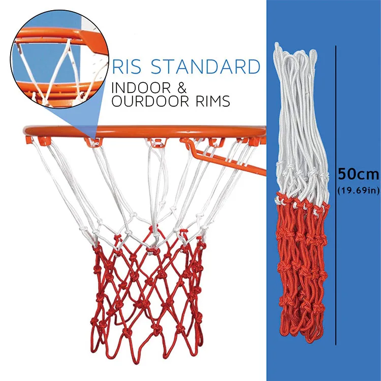 High quality portable practice team game sports dacron chain basketball nets for outdoor indoor