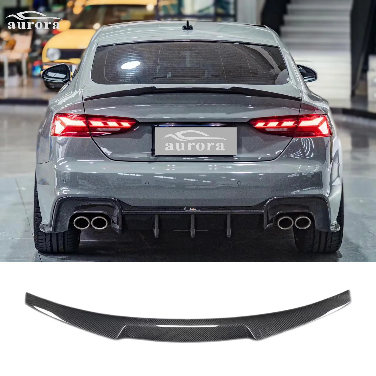 High quality factory prices Carbon Fiber Rear Spoiler for Audi A5 S5 RS5 B9 Sportback 4-Door Back Trunk Lip Wing 2018-2021