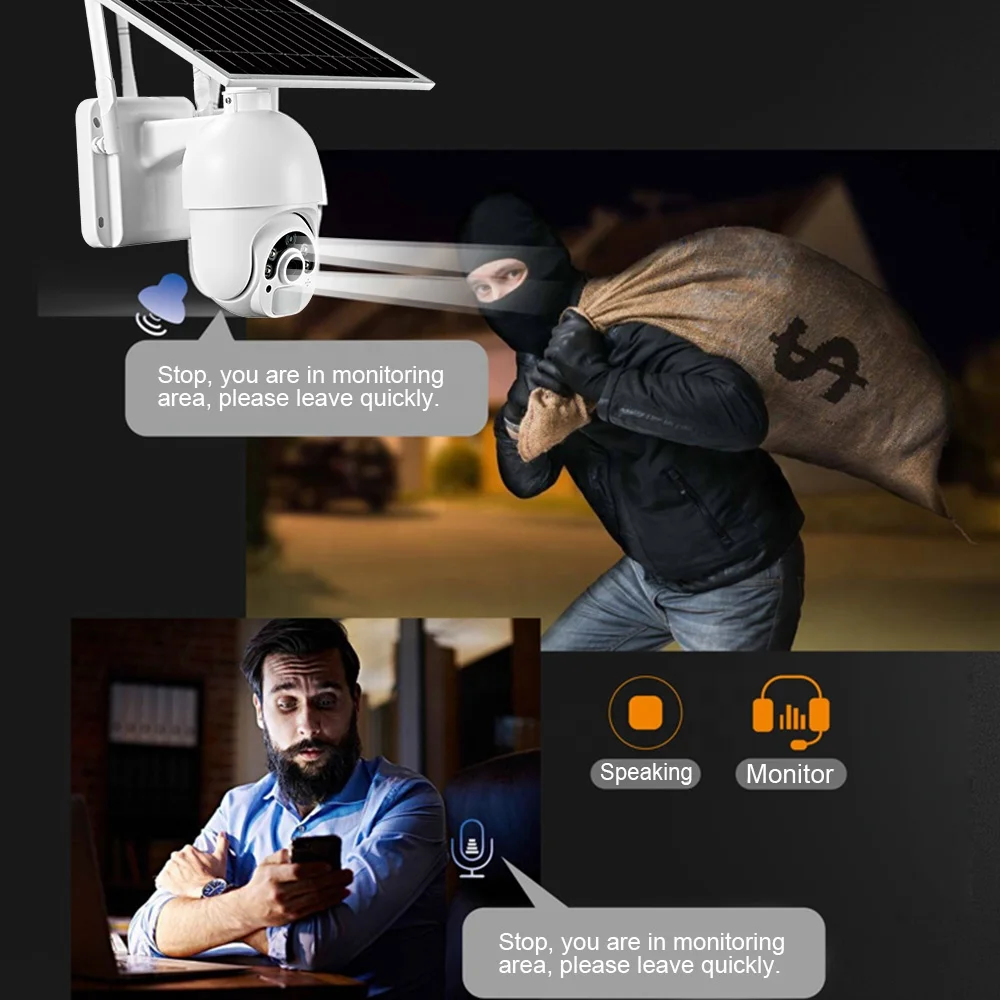  WiFi Wireless solar power camera 4G 3G sim Card Slot CCTV Security IP Camera Outdoor Support 128