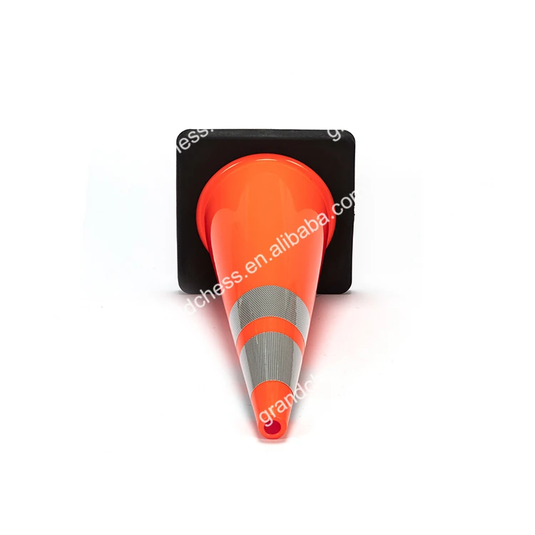 900mm Economic Soft Reflective Flexible Road Street Safety Warning Cone Heavy Duty Black Base PVC Cone