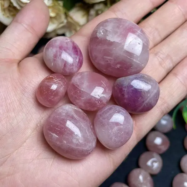 Tumbled Stones Clear Quartz Dream Amethyst Crystal Healing Energy Crystal Natural High Quality Rose Home Decoration Gemstone