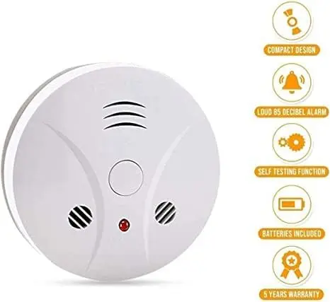 Smoke Detector Battery Operated with Photoelectric Sensor and Silence Button