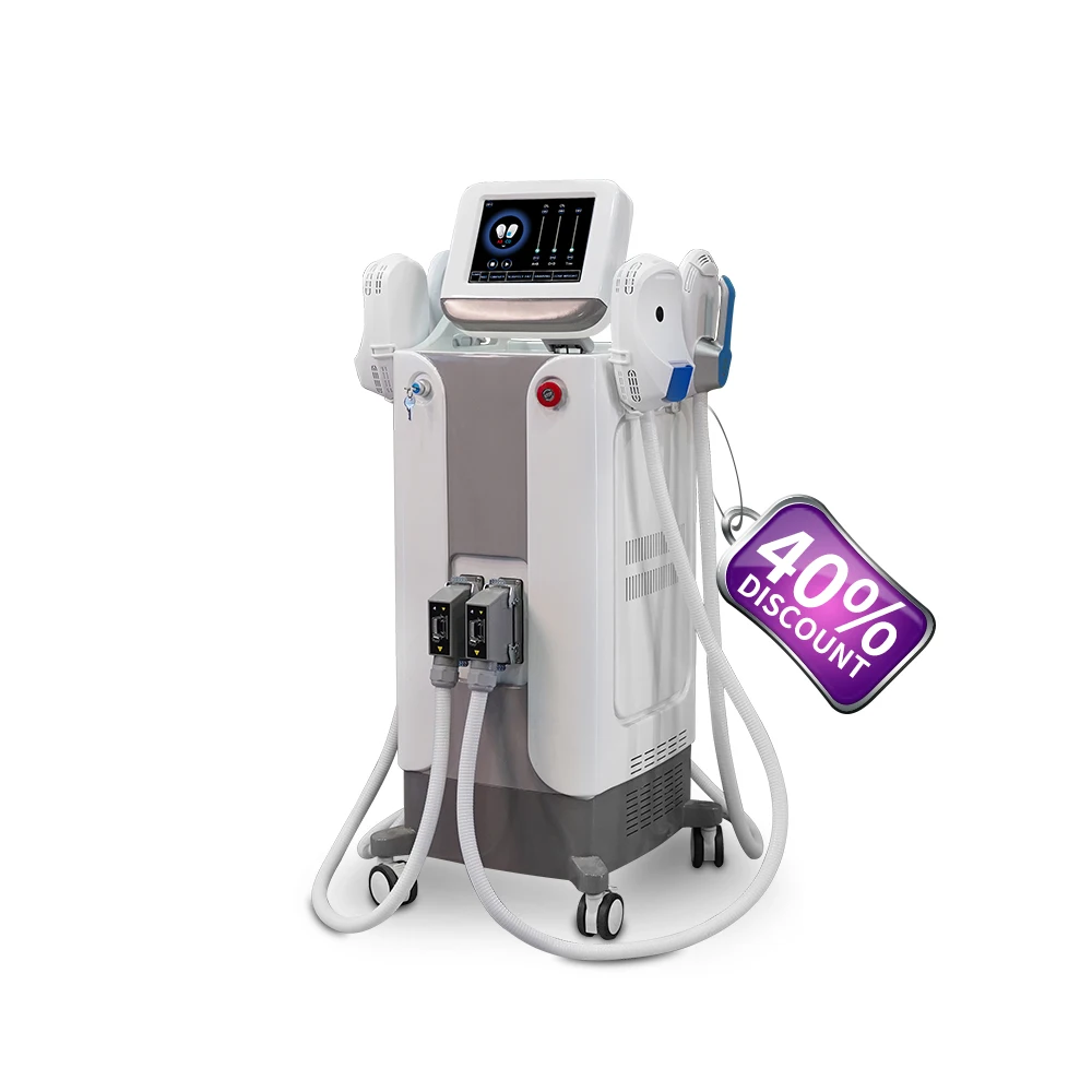 Цена по прейскуранту завода-изготовителя 12 Tesla EMS мышечный здания аппарат для сжигания жира, 4 ручки RF технология hiemt EMS лепить машина