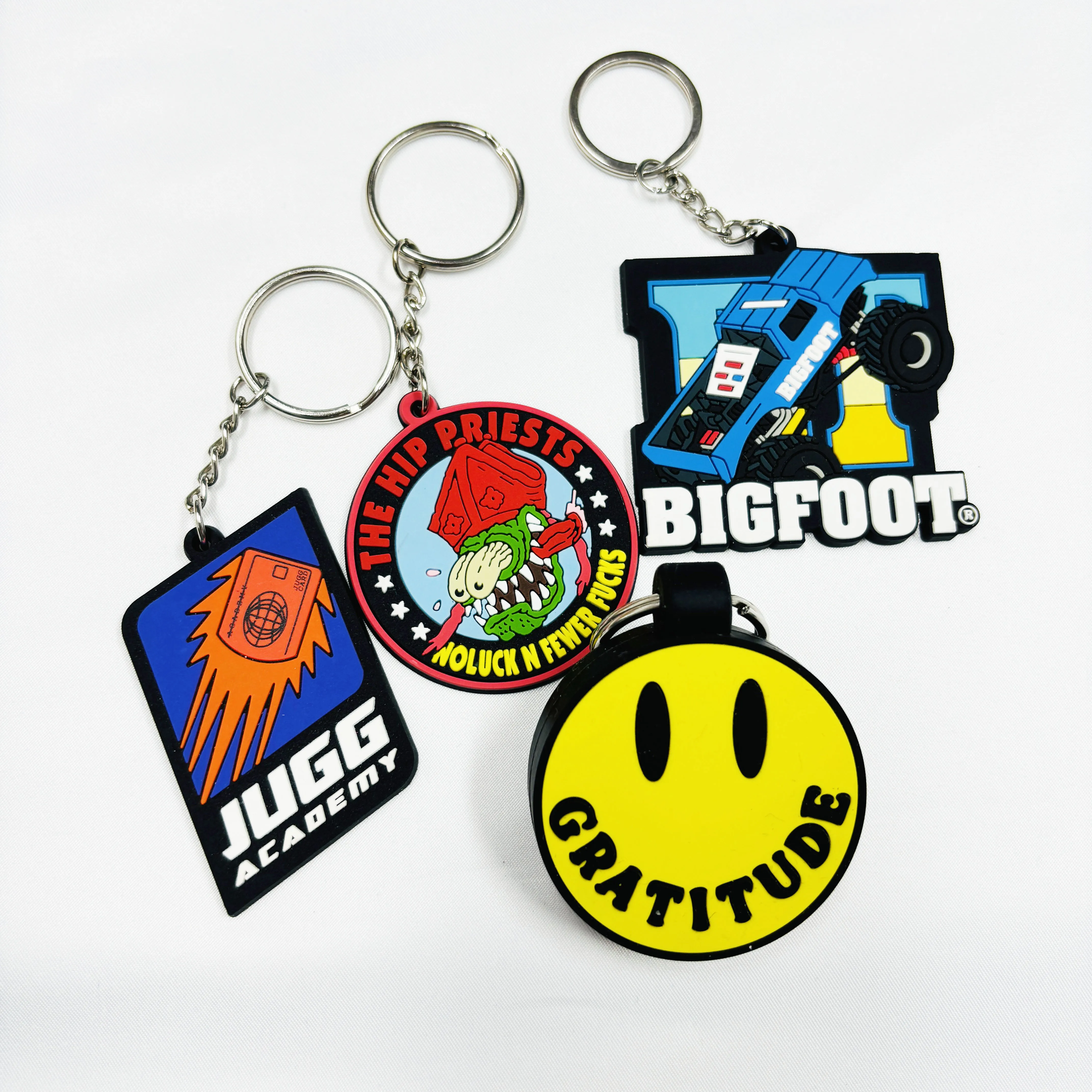 Custom Logo 2d Rubber Soft Pvc  rubber Keyring  Customized Brand PVC Key Chain