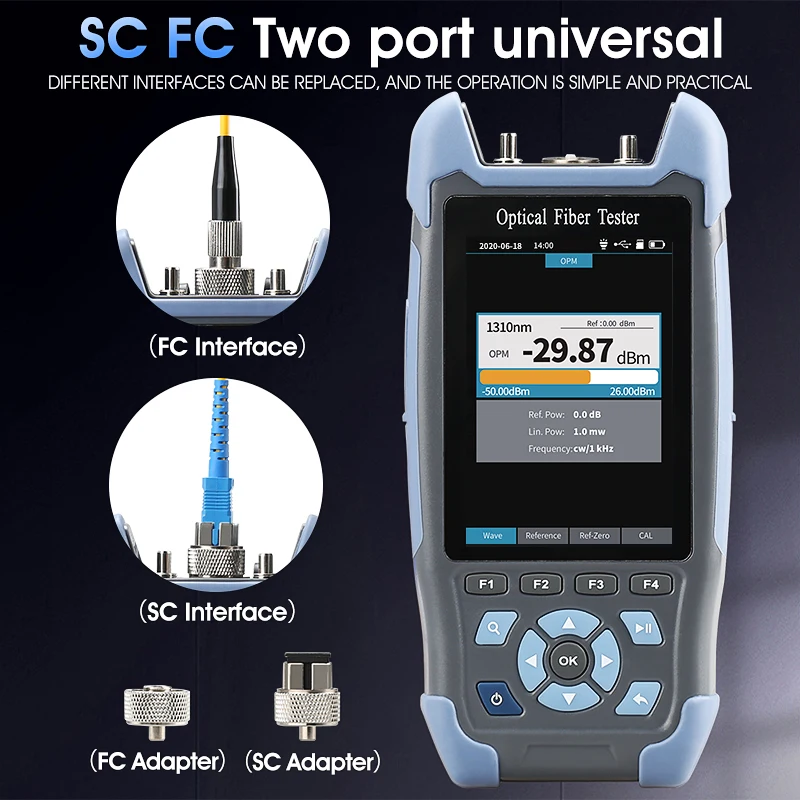 AUA901D High Accurate OTDR mini pro optical time domain reflectometer OTDR 1550nm fiber optic UPC Port  3m to 64km 22dB
