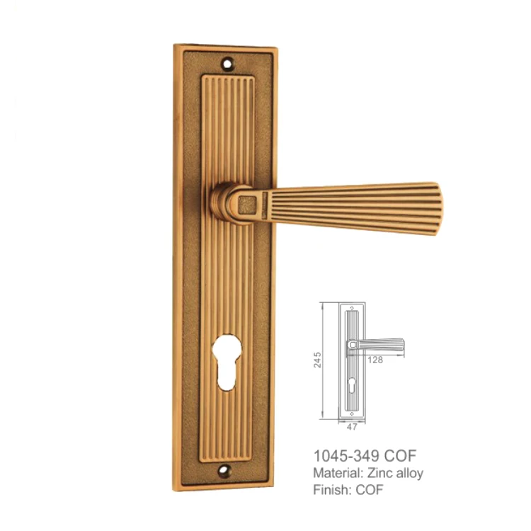 Simple italian design zinc alloy brass furniture door handle flower front or passage door locks and handles