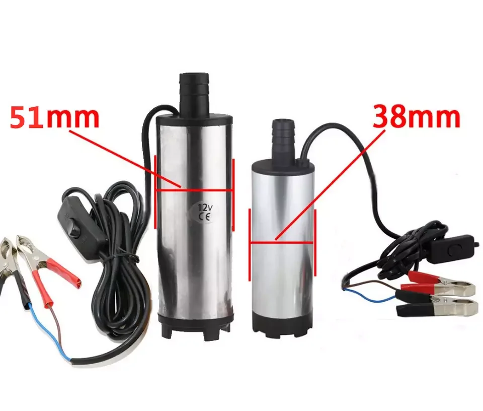 Portable Mini 12V DC Electric Submersible Diesel Oil Water Aluminum Alloy Fuel Transfer Pump