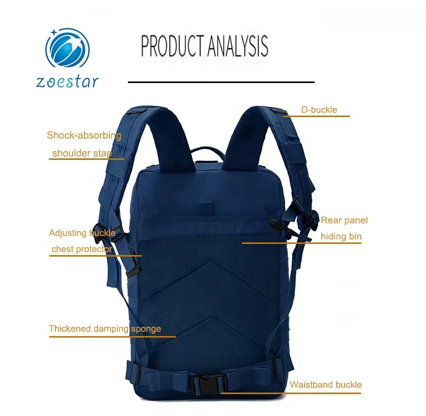 Alibaba Gold supplier Waterproof  Molle Backpack Tactical Backpacks for Outdoors Travel Backpack Unisex