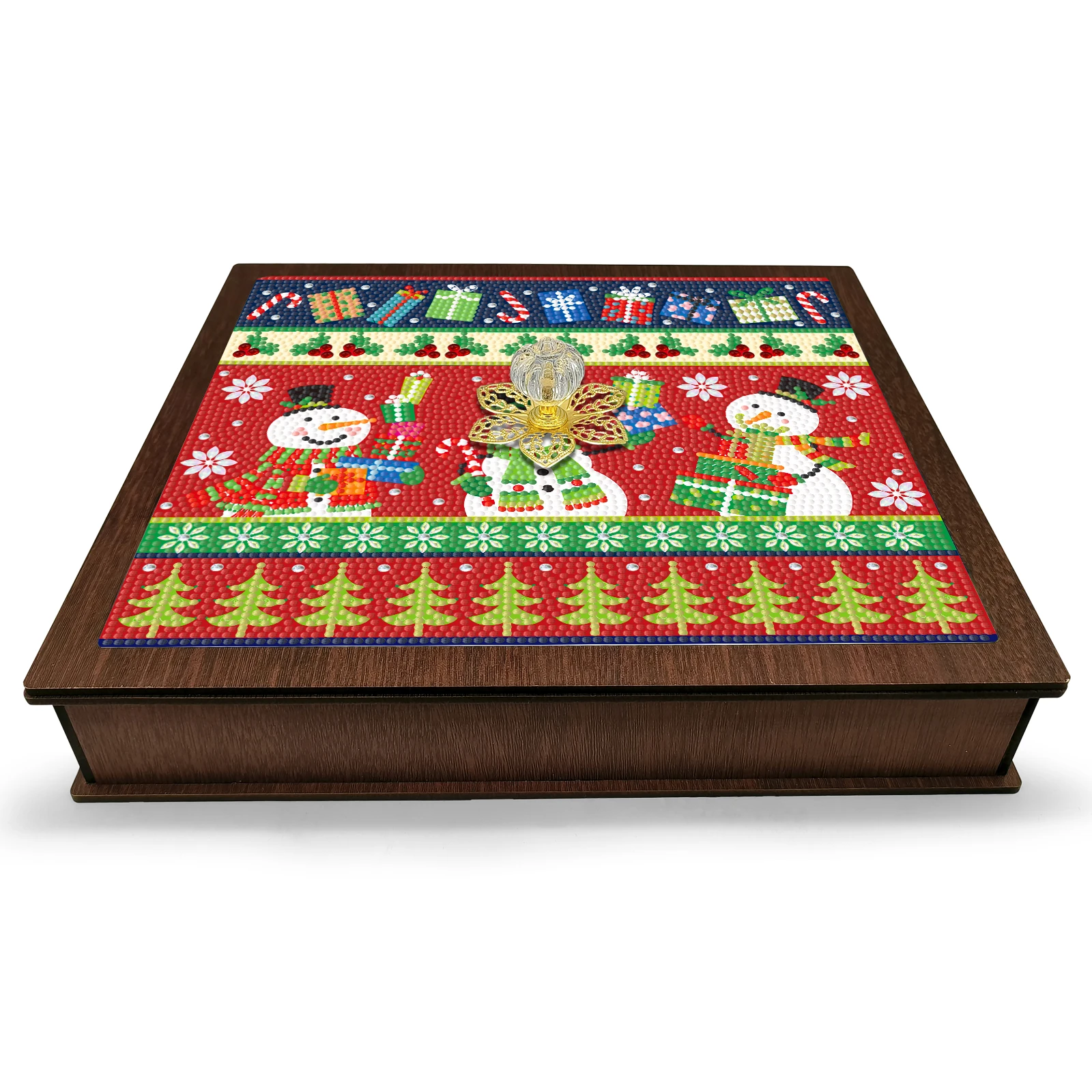 New Design DIY Diamond Crafts Wooden Blind Box Christmas Santa Claus Home Decoration For Celebration