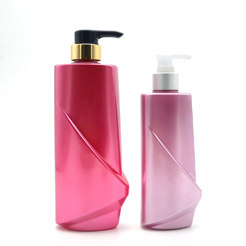 PET Shampoo Bottle OEM PUMP Sprayer Cosmetic Packing Special Pet Plastic S-1 Custom Color Beautiful and Unique Shape 700ml 400ml