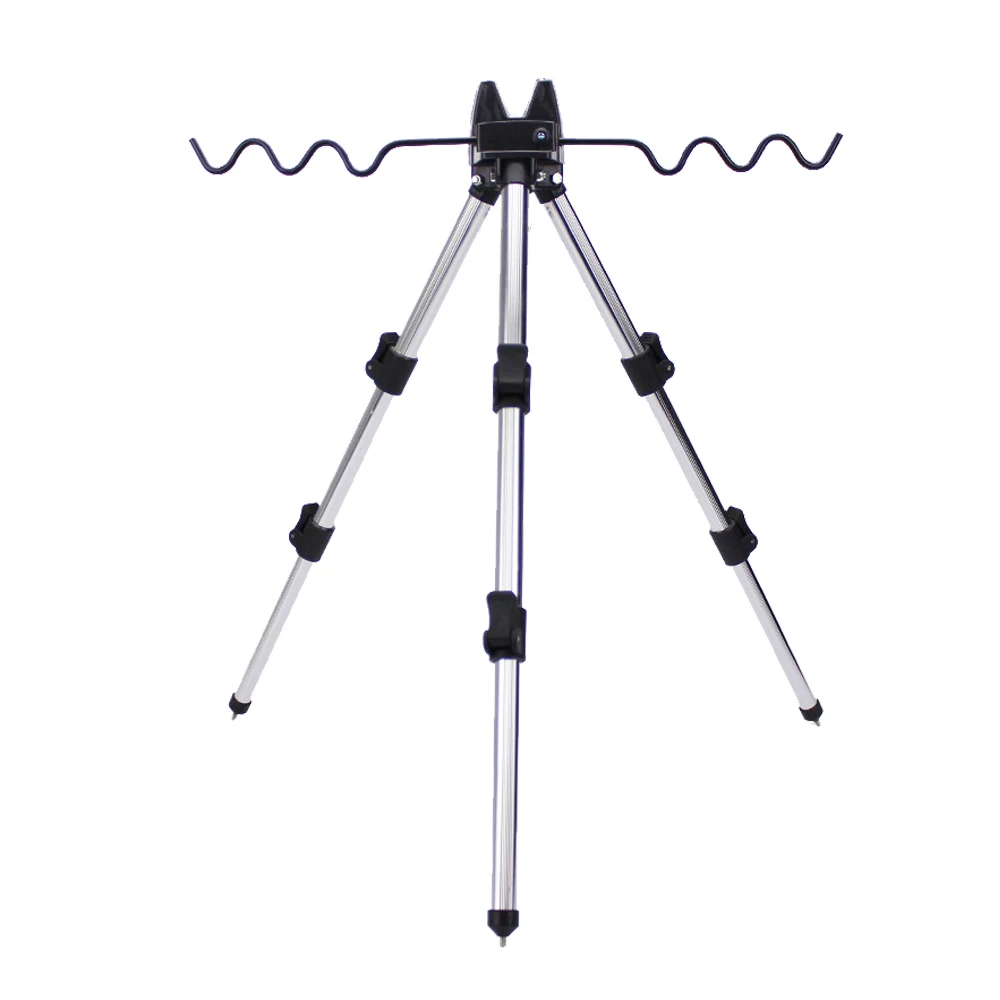 Telescopic Aluminum Fishing Rod Holder Stand Portable Collapsible Tripod Fishing Pole Bracket(B01)