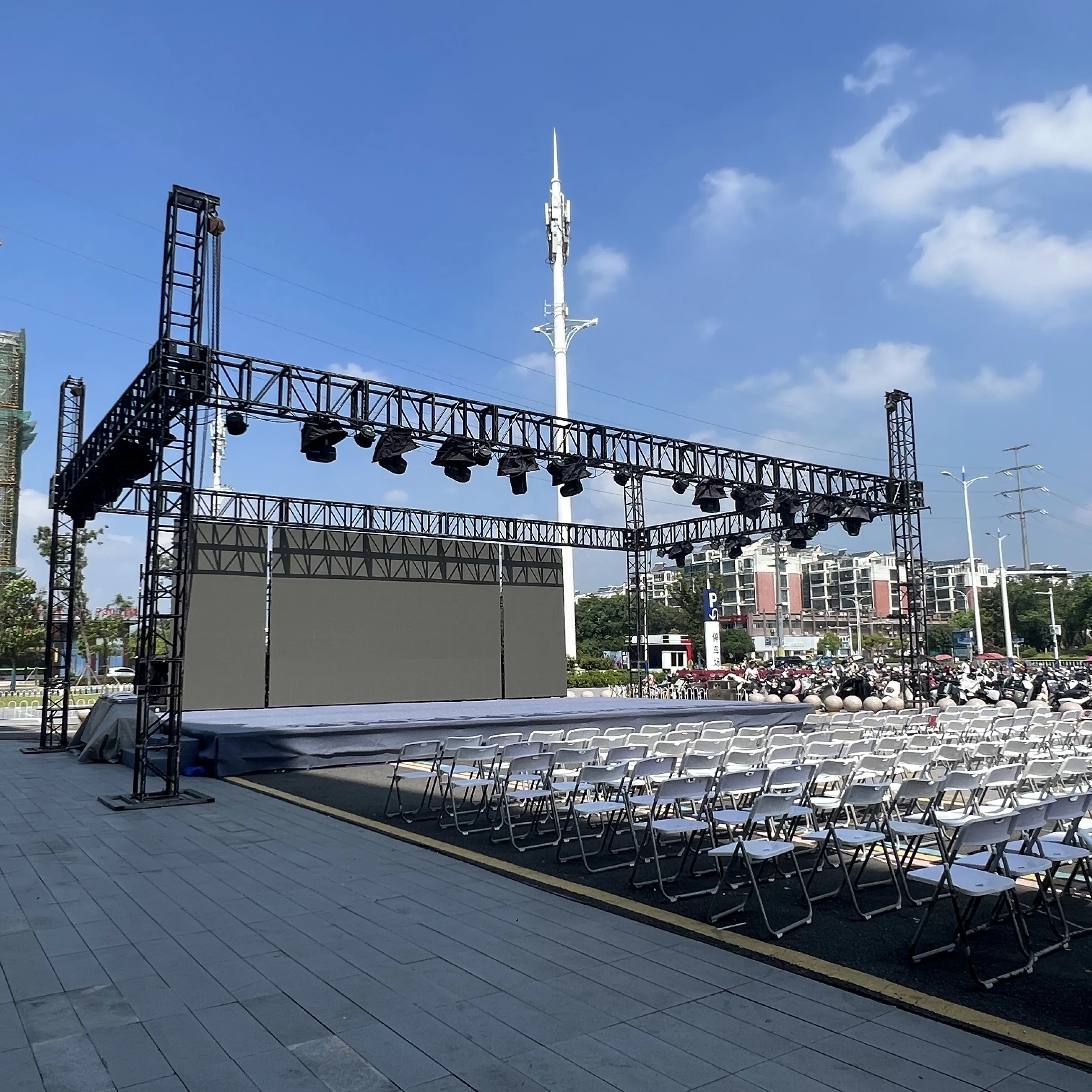 Factory price fast instailled Concert stage platform event scene lighting DJ truss Bolt Spigot Stage Truss Roof System