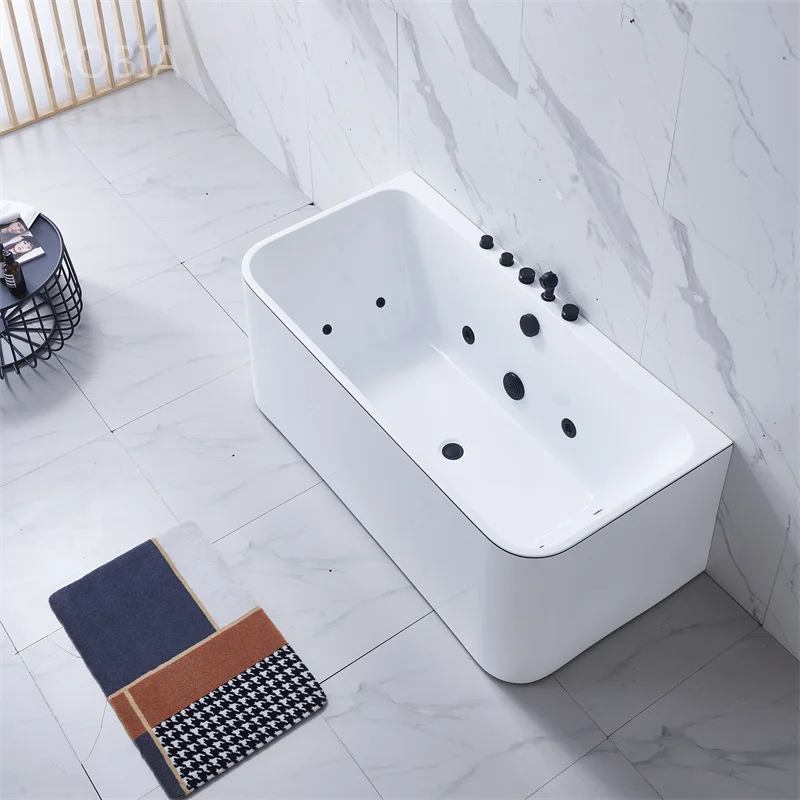 Luxury Hotel Modern Stand Alone Corner Jetted Bath Tub Massage Spa Corner Whirlpool Hot Tub