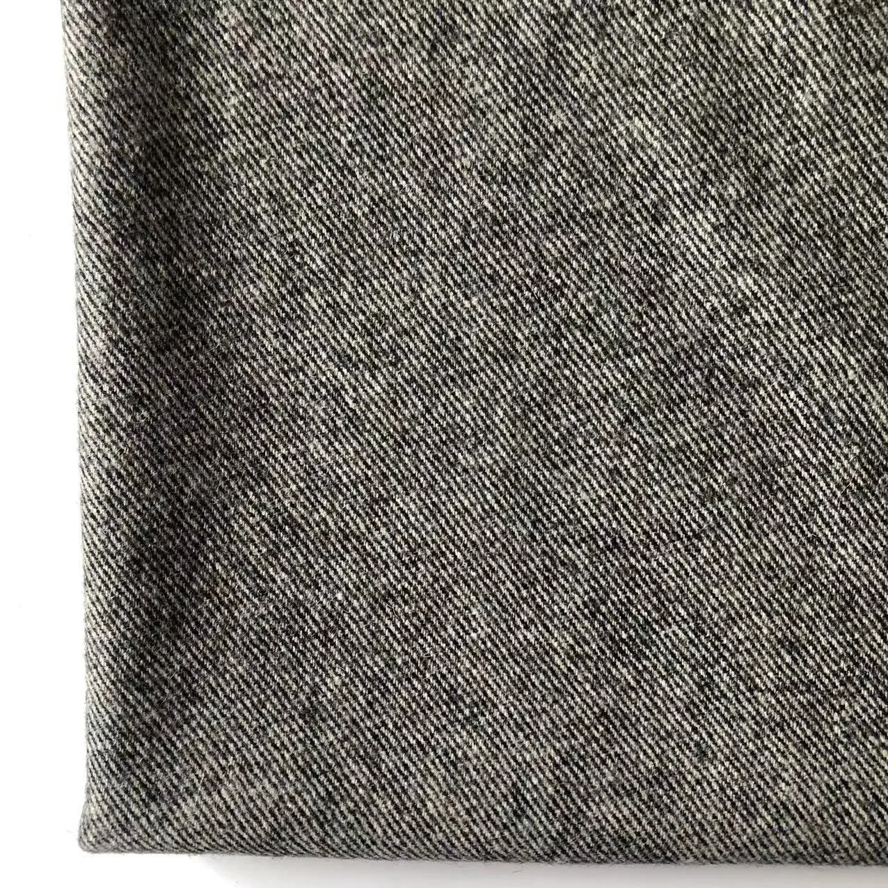 280 gsm 50% wool Single Sided Bright silk Twill Flannel Wool Fabric In stock 420g/m