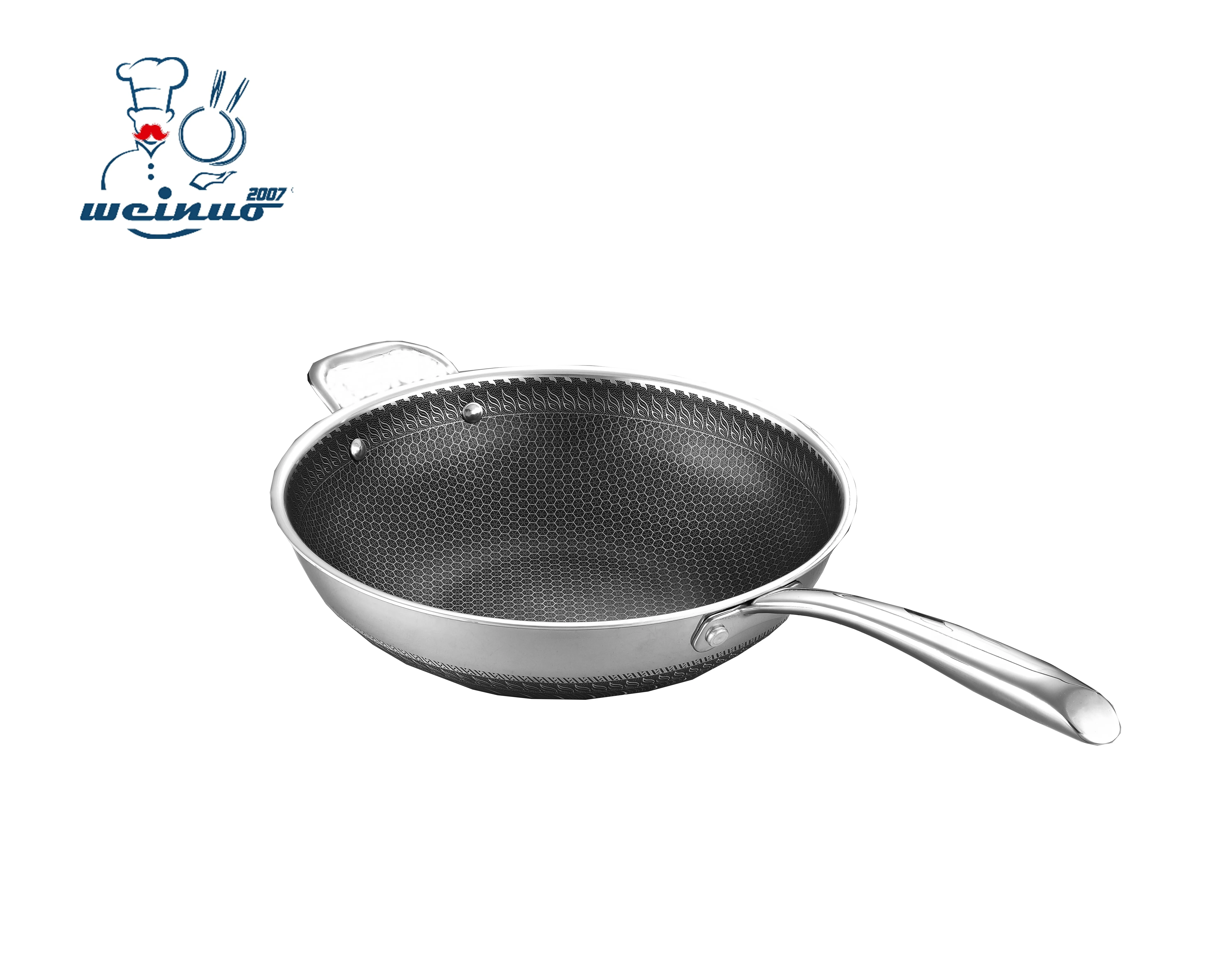 Hot sell 304 Stainless Steel  Non-stick Wok