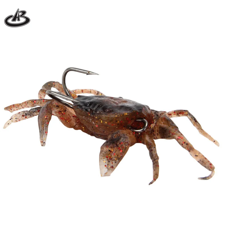 wholesale 8cm 34.5g soft artificial crab lure bait 3d simulation fishing baits lure crab with hook