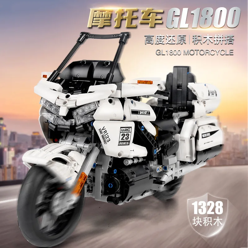 Mould King 23001 DIY Toy Technic Motorcycle Model Building Block 1:12 Motorcycle Building Blocks Bricks Toy For Boy