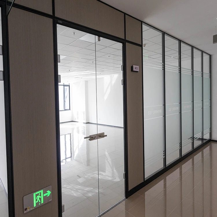 Custom Size and Color Single Glass Door with Modern Accessories for Office Hotel Applications Side Opening
