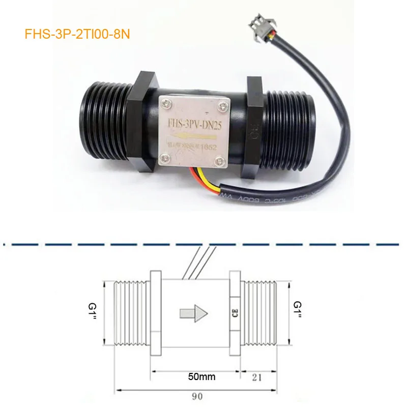  Турбина POM Rotor DN25 датчики расхода воды с эффектом холла магнитные расходомеры 2 ~ 100LPM G1