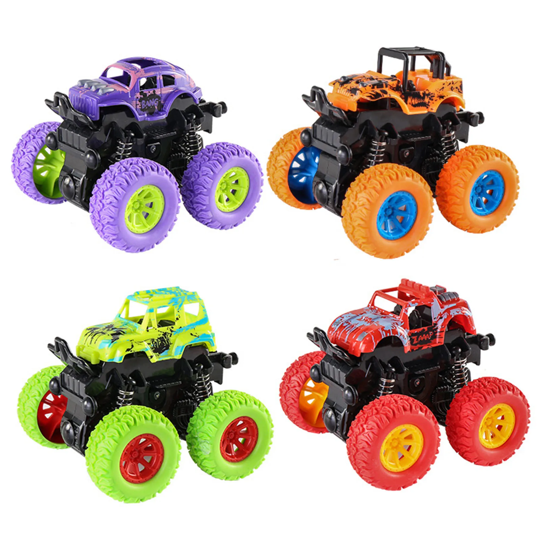 Инерционная Вращающаяся мини-игрушка 4Wd для автомобилей, четырехколесный внедорожник с фрикционной мощностью, модель отлитых инерционного автомобиля, игрушка