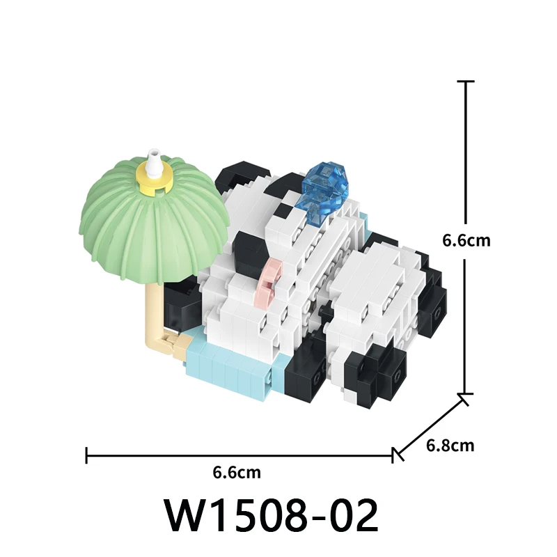 W1508 Animal Series Micro Building Blocks Mini Brick Panda Puzzle DIY Figure Toys Micro Particle Block For Christmas Gift