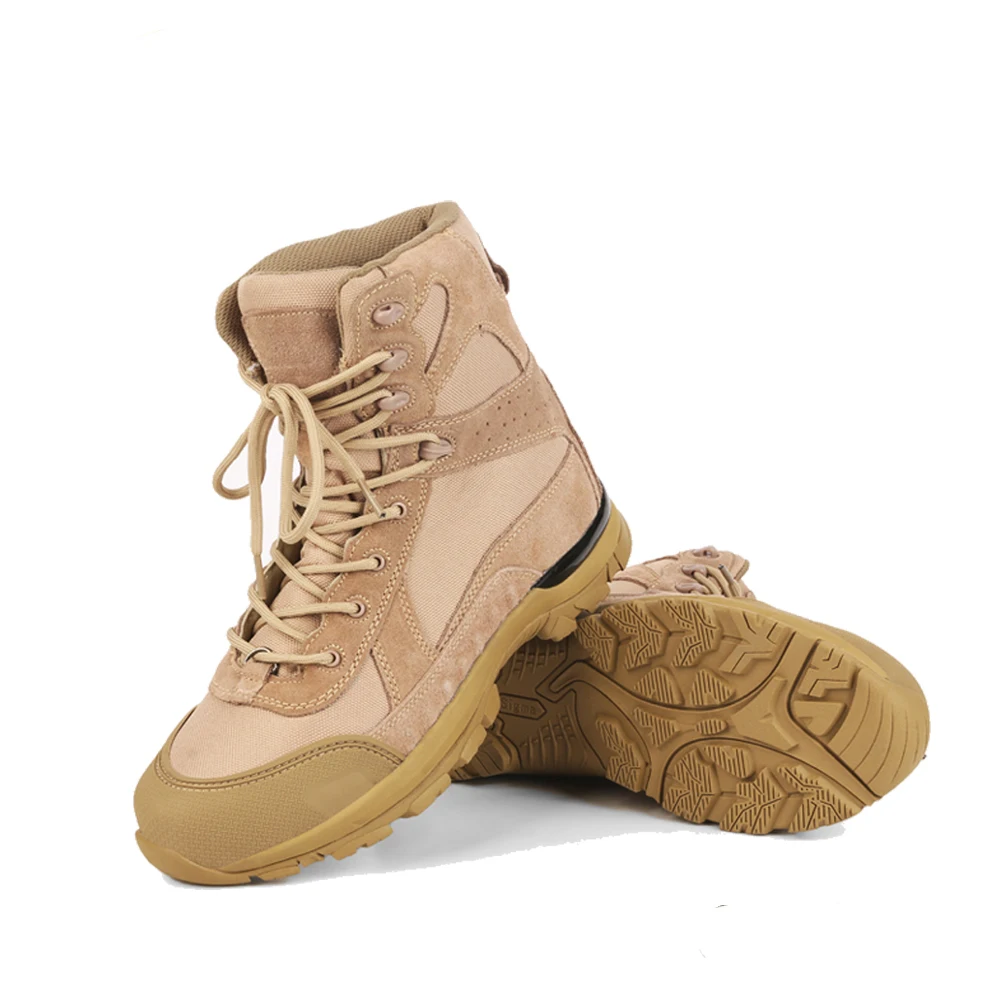 Мужские камуфляжные ботинки из натуральной кожи песочного цвета, армейские ботинки, мужские походные ботинки