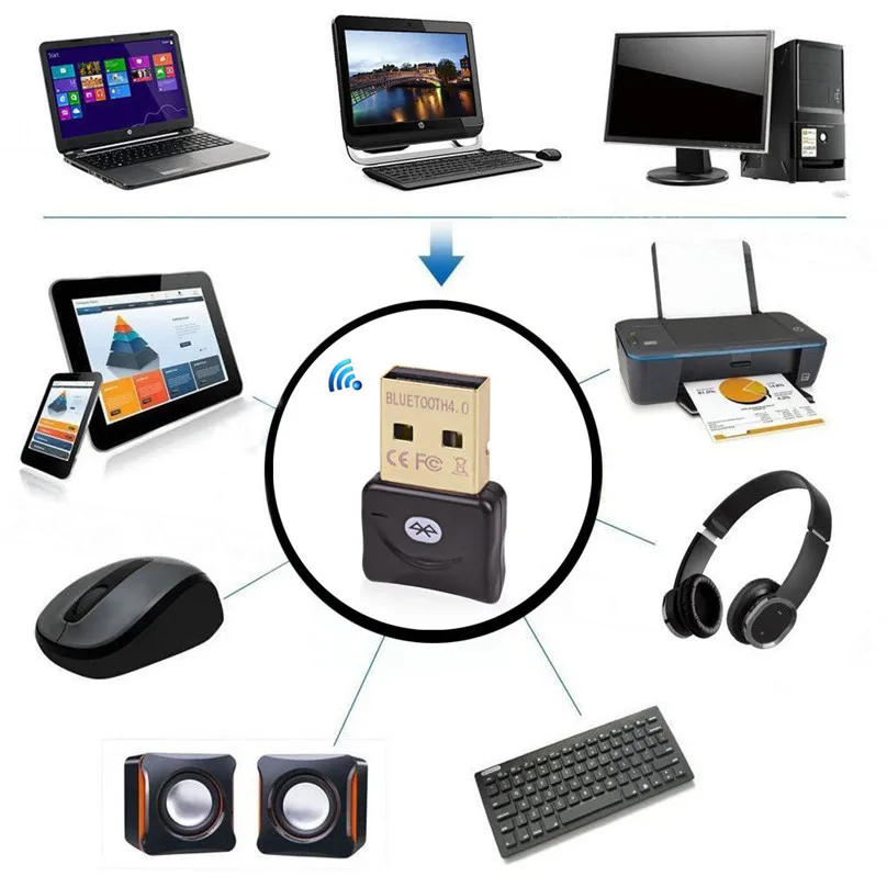 Mini USB Blue tooth V4.0 Dual Mode Wireless Dongle connector CSR 4.0 Adapter Audio Transmitter For Win8 7 WIN10 XP 25
