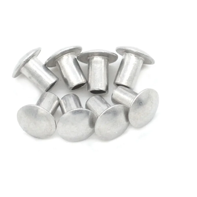 Aluminum alloy 2A10  2117 7075 6082  5052 oval / truss head semi tubular full hollow rivet DIN 7340 for car