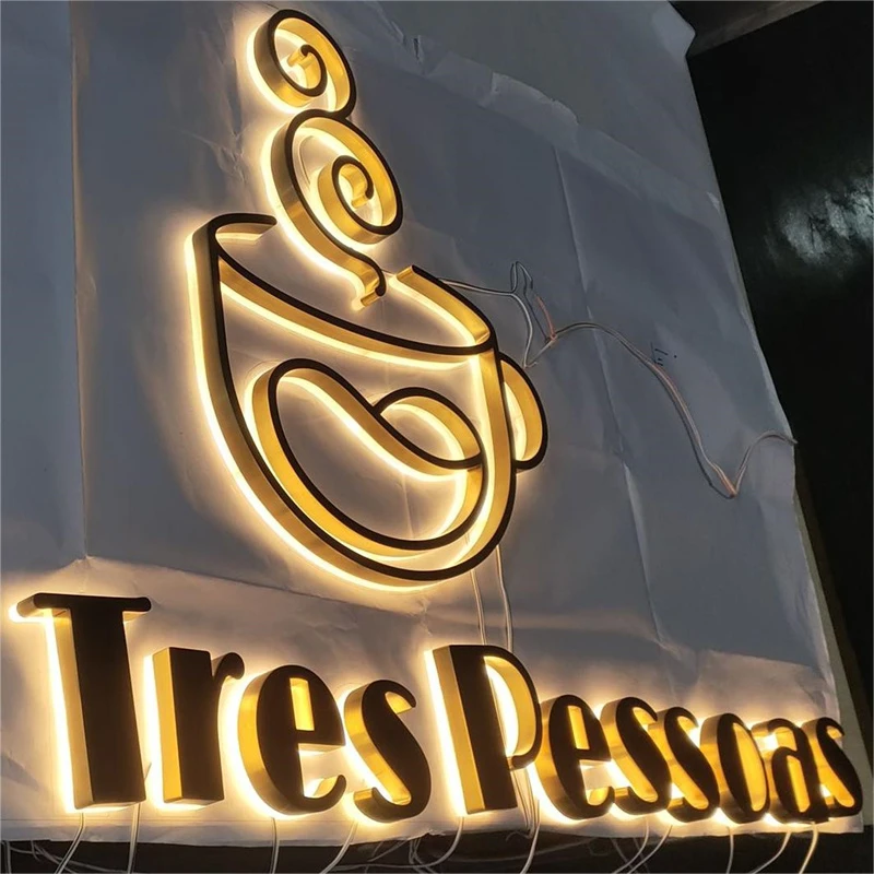 Custom Backlit Letters Sign Outdoor Business Acrylic Signage 3d Logo Led Backlit Sign Channel Letter Signs for Shop