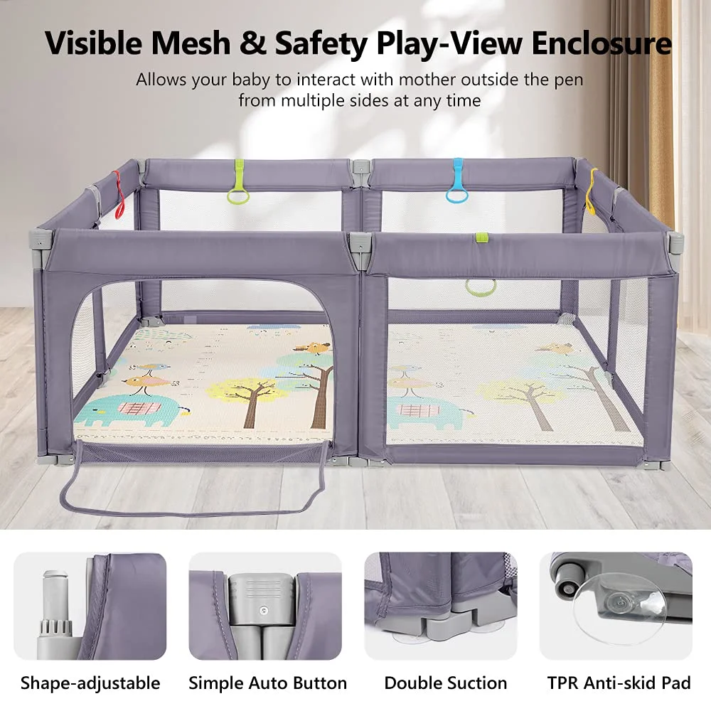 Best Supplier Kids Folding Play pen Oxford Fabric Baby Toddler Big Fence Safty Children Activity Area Playpen On Sale