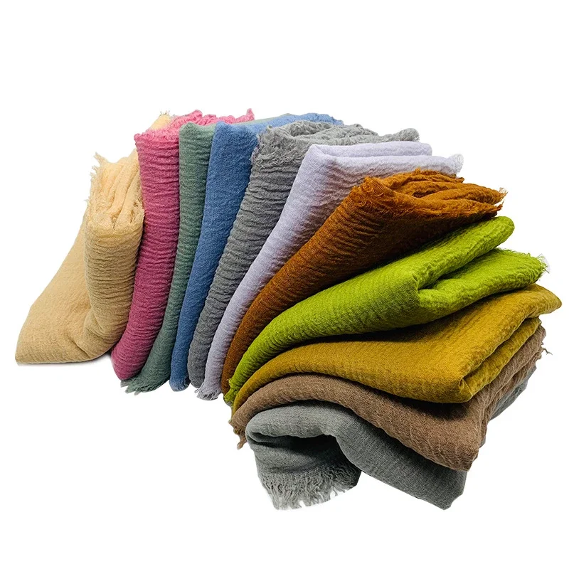 Wholesale Solid Woven Double Gauze Fabric 100% Cotton Muslin Fabric For Baby Swaddle Blankets