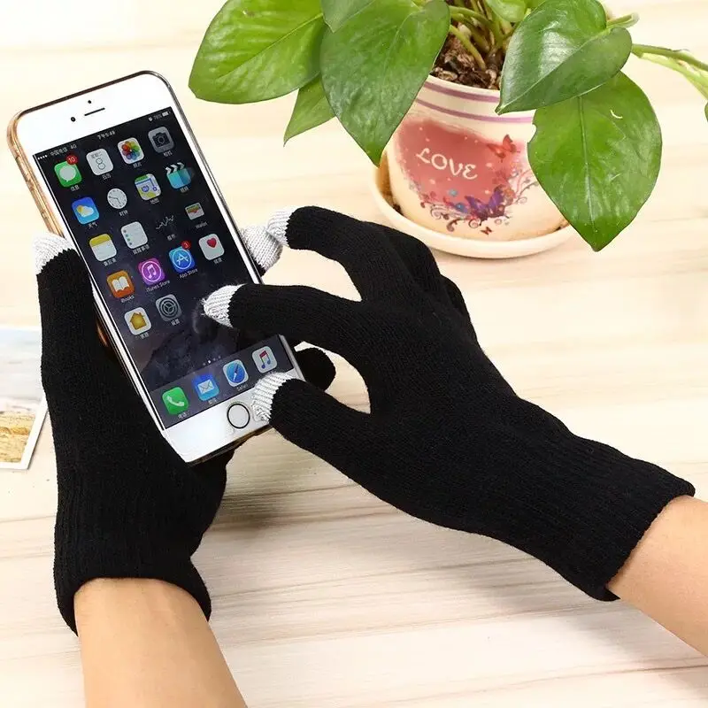 
Cheap Custom Logo Cell Phone Smartphone Winter Knitted Touch Screen Glove 