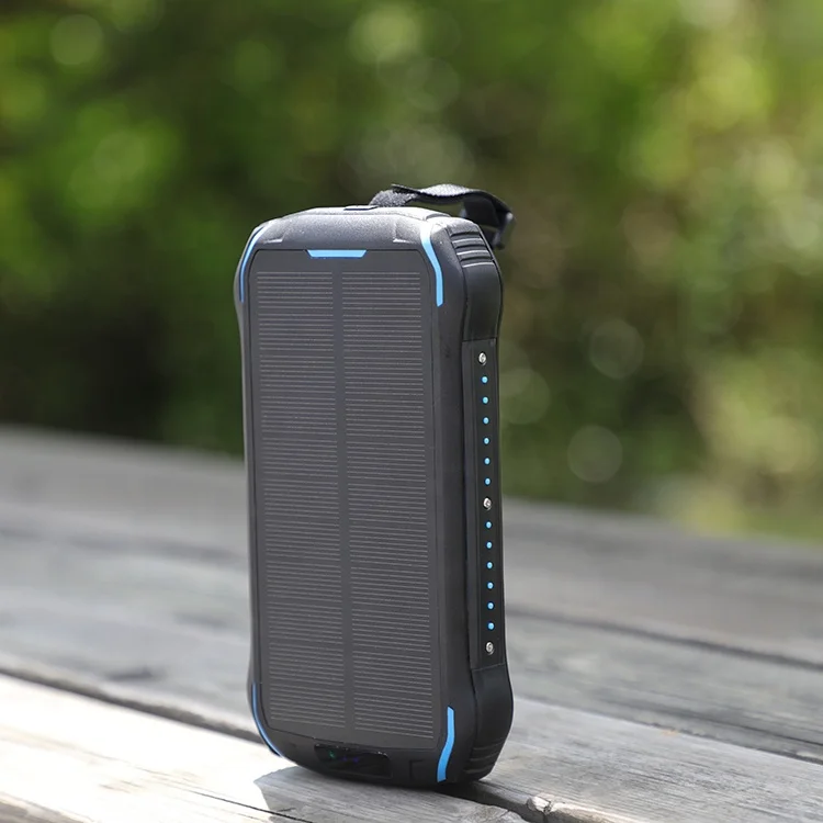 
solar panel charging power bank 25000mah multifunction mobile solar charger with wireless charger for cell phones 