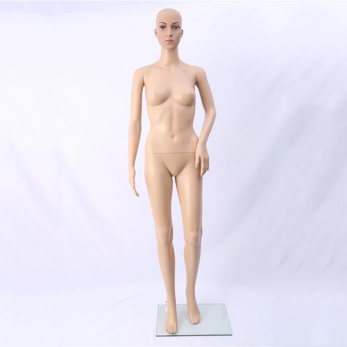 High quality cheap realistic realistic curved plastic realistic head interchangeable adjustable female full body mannequin