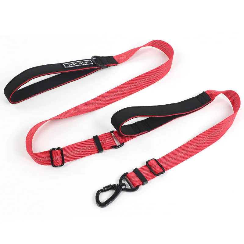 Fashion Pet Supplies Designers Luxury Oem Custom Dog Leash Set Reflective Neoprene Double Handle Dog Pet Leash