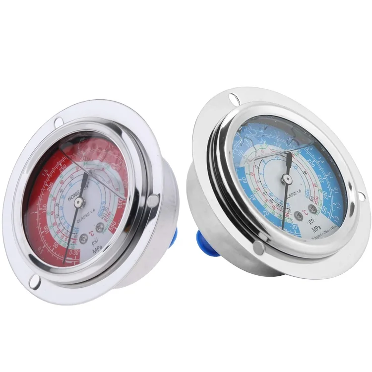  Factory direct sales of high-quality durable oil pressure gauge cold storage high and low meter behind the
