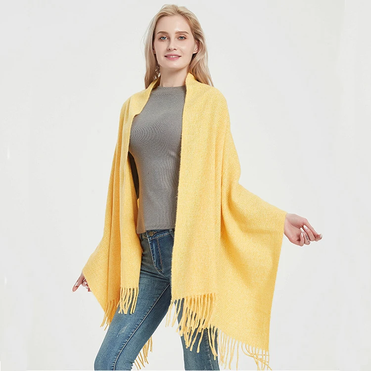  Wholesale 15 color Lady Fashion Winter Tassel Pashmina Hijabs Solid Plain Scarves Ladies Shawls Women