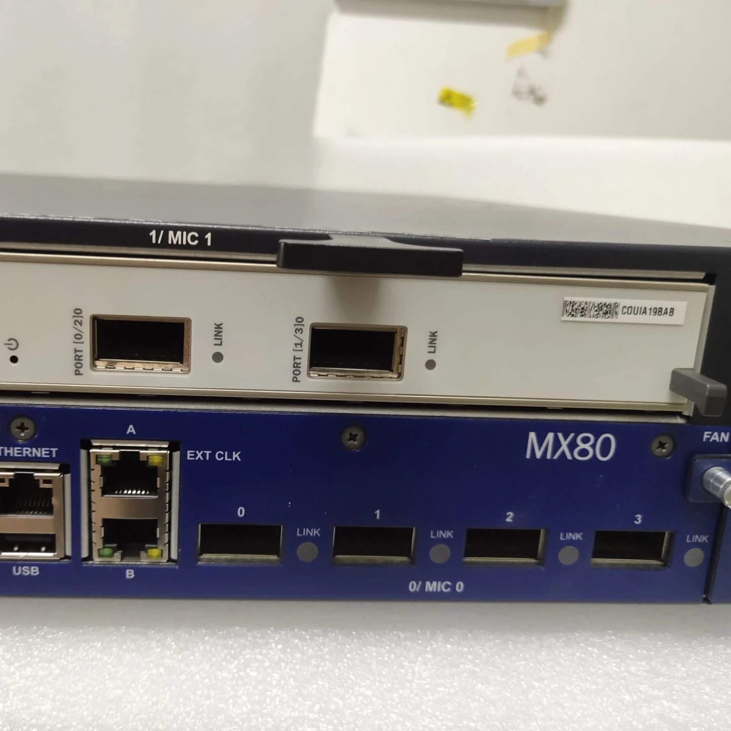 Juniper MX80 router with dual AC power supplies