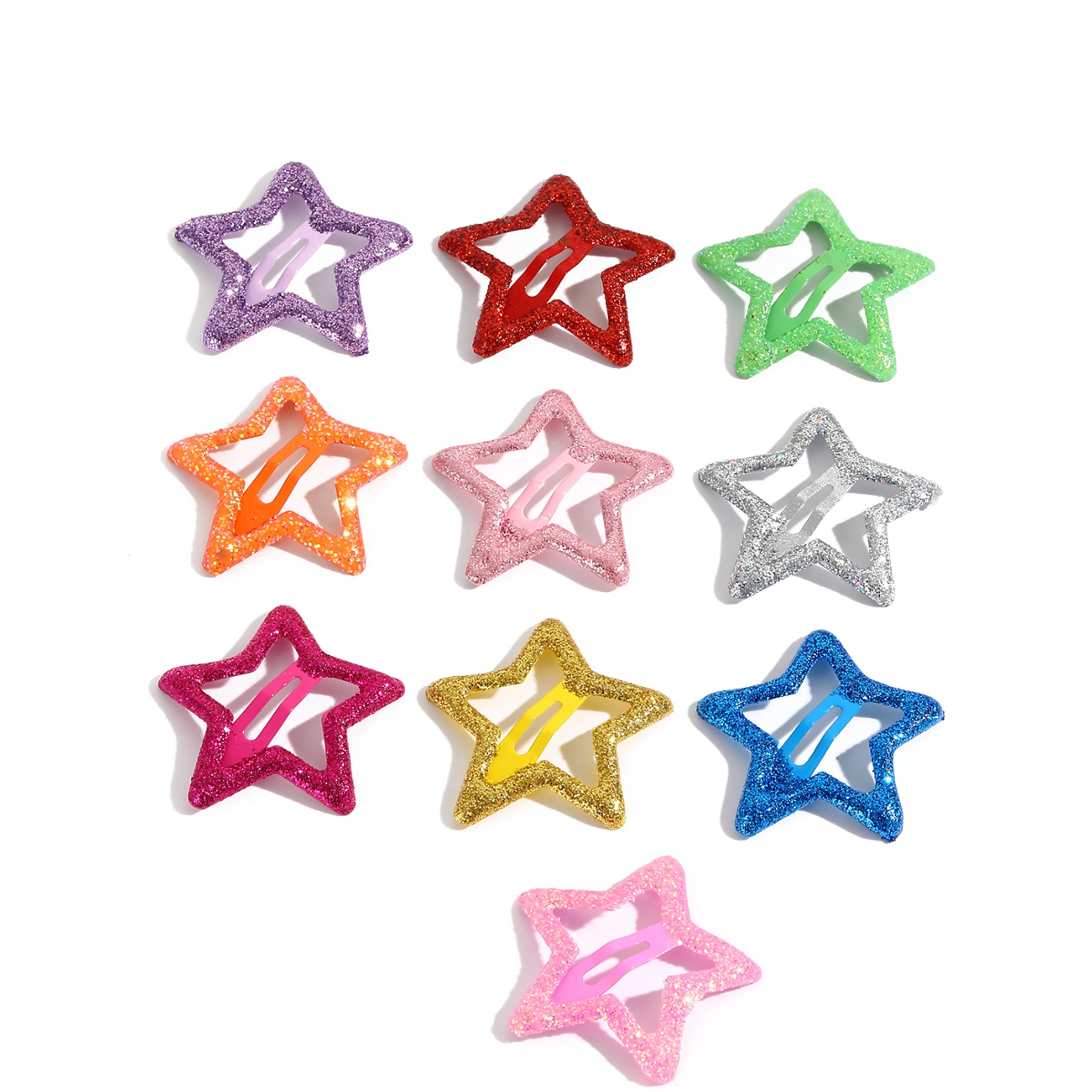 2023 hot Sales  Colorful Starfish Shape  Glittering And Beautiful Hairpin Pins Cute Clips Hair Accessories Kids For Wholesales