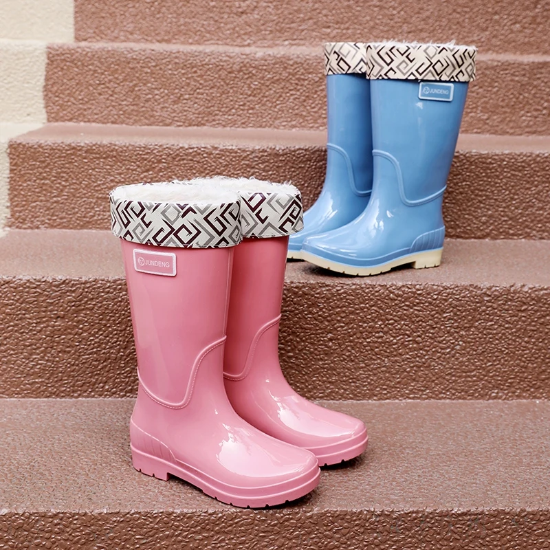 Custom High-Knee Rubber Winter Boots Rain Boots Wholesale Knee Boot Women