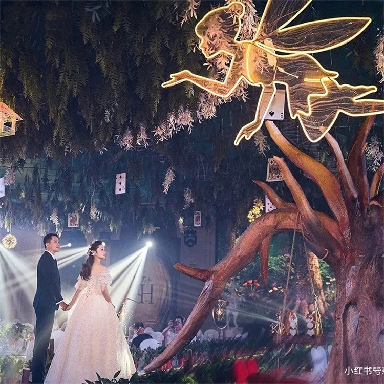 Banquet Props Hotel Stage Decor Pendant Light Angels Wedding Decoration
