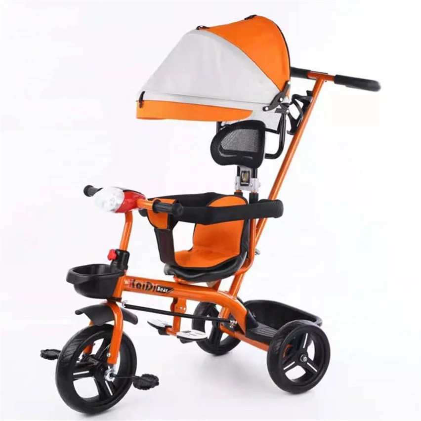 Baby tricycle 3 in 1 parents push trike with sunshade