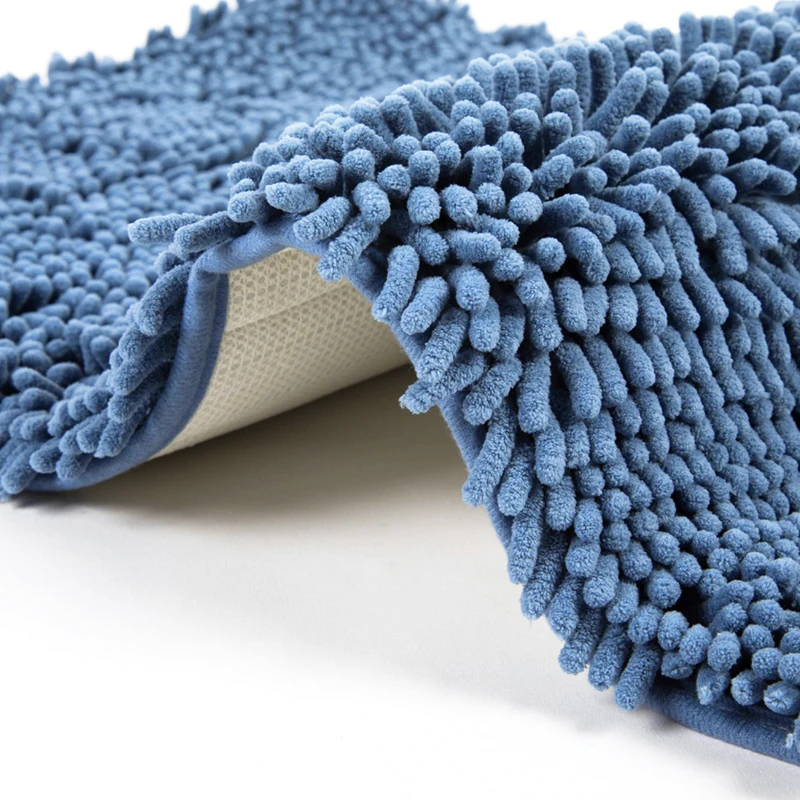 2024 Wholesale Anti Slip Water Absorbent Kitchen Home Floor Mat Soft Chenille Bathroom Mats