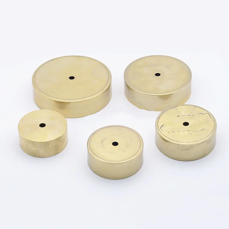 Pure brass lamp ancient chandelier arm fixed ceiling plate disc straight side flat cover floor lamp table lamp lighting fixture